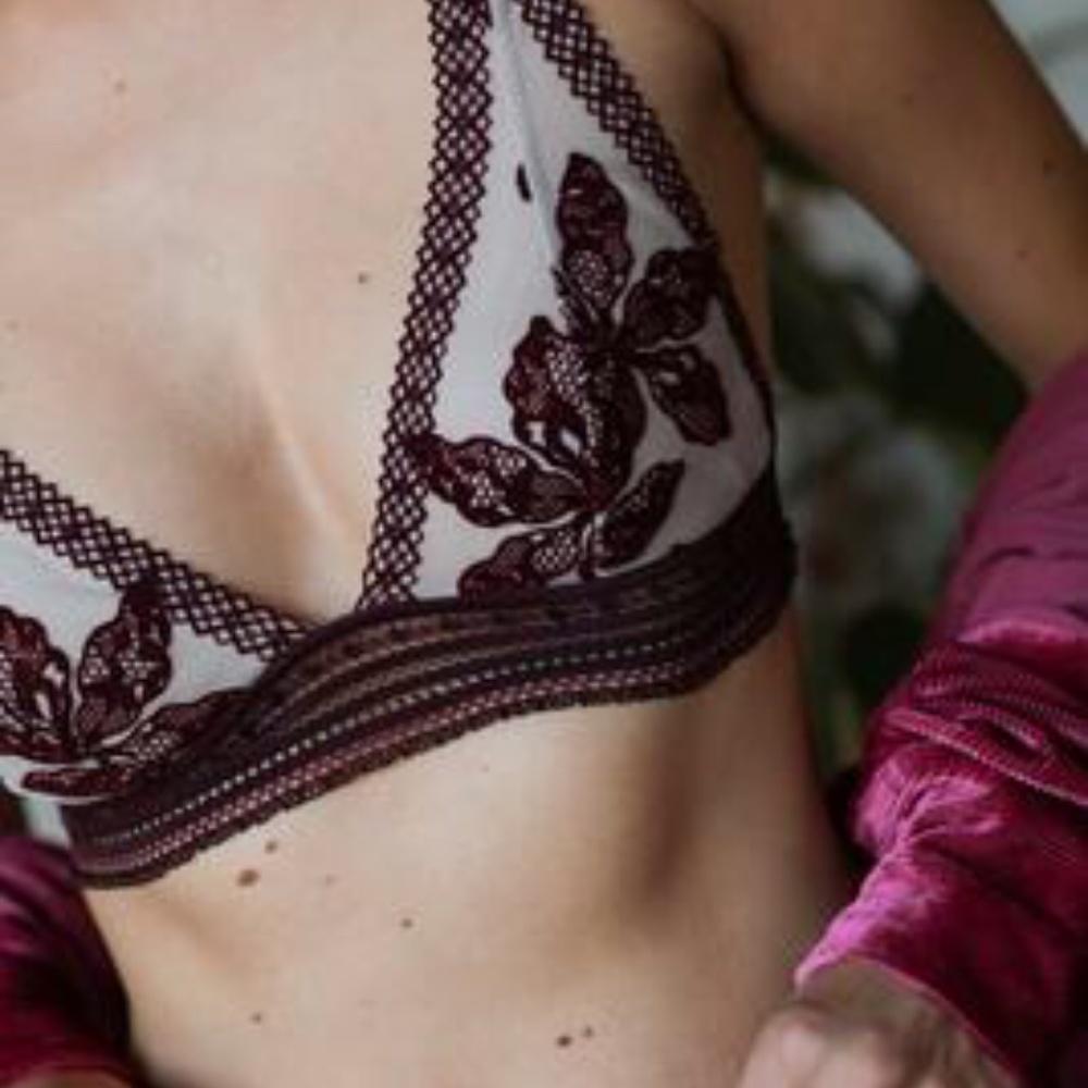 2xHP💝Free People Alia Bralette white and blk - Picture 3 of 4